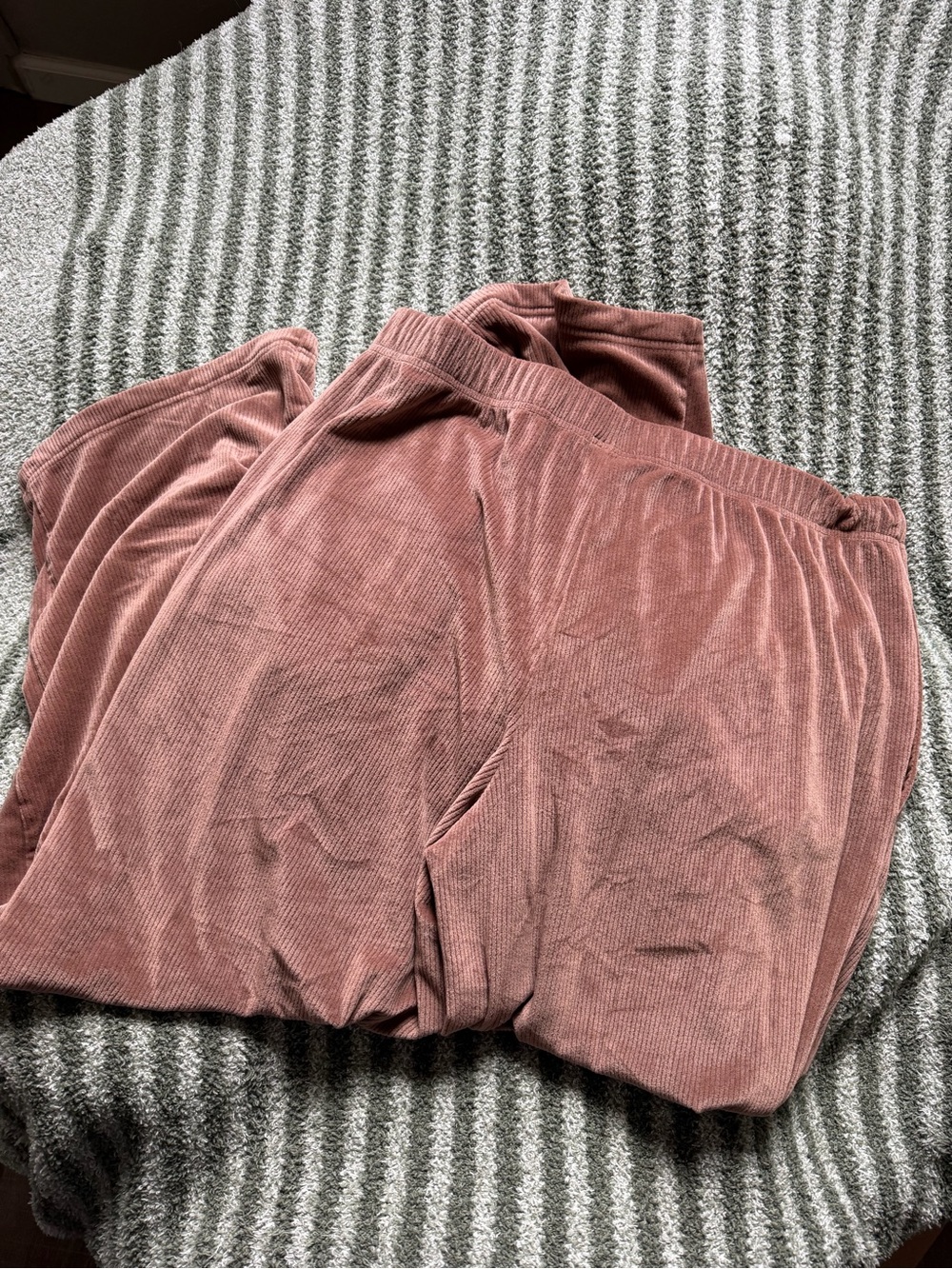 Brown Corduroy Elastic Waist Pants - Picture 3 of 4